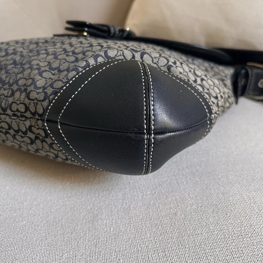 Y2K VTG Coach Black Signature Soho Jacquard Flap Purse Shoulder Bag F3K-6376 - Picture 5 of 12